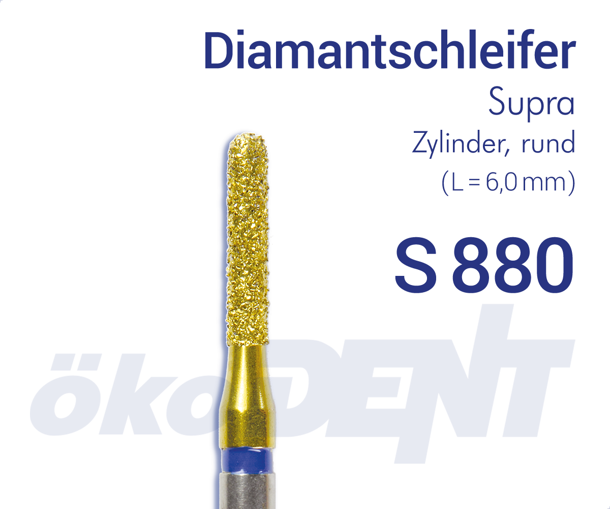 Supra-Diamant S880 - Zylinder, rund – ökoDENT, Diamond Burs