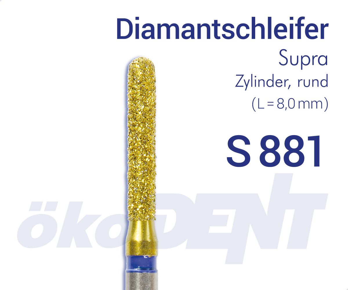 Supra-Diamant S881 - Zylinder, rund – ökoDENT, Diamond Burs