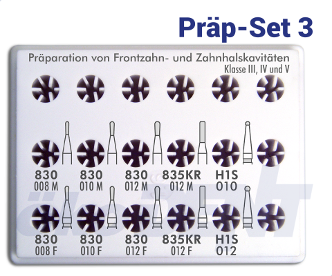 Präp-Set 3 - für Frontzahn- und Zahnhalskavitäten