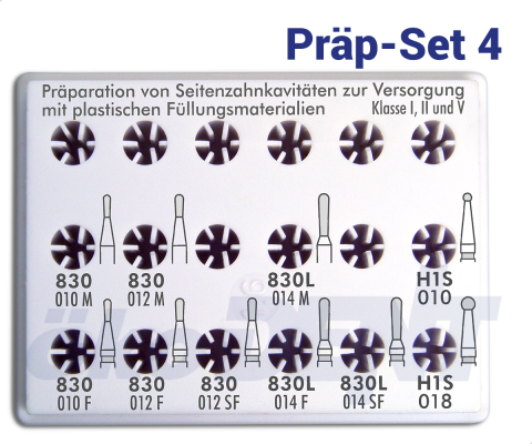 Präp-Set 4 - für Seitenzahnkavitäten (plastische Füllungsmaterialien)