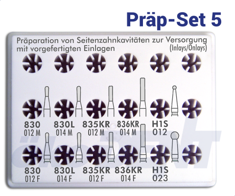 Präp-Set 5 - für Seitenzahnkavitäten (vorgefertigte Einlagen)
