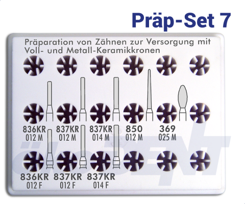 Präp-Set 7 - für Zähne mit Voll- und Metall-Keramikkronen