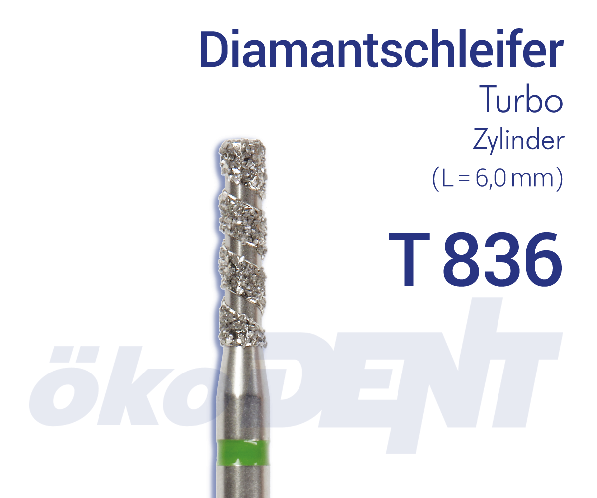 Turbo-Diamant T836 - Zylinder – ökoDENT, Diamond Burs