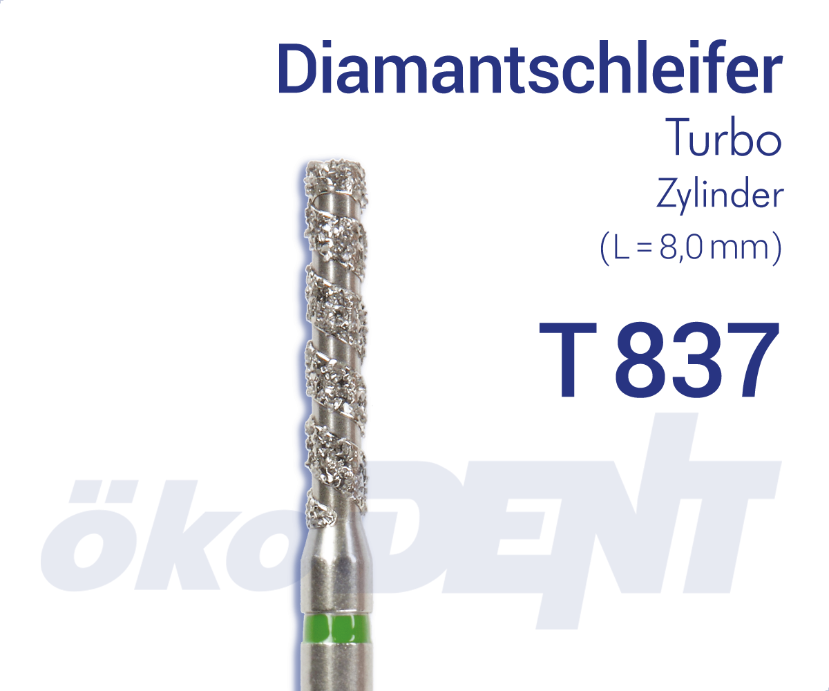 Turbo-Diamant T837 - Zylinder – ökoDENT, Diamond Burs