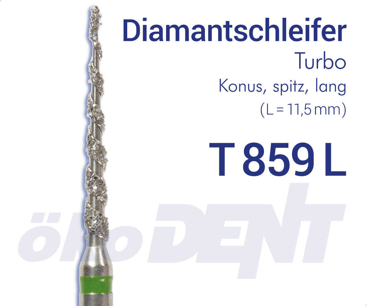 Turbo-Diamant T859L - Konus, spitz, lang – ökoDENT, Diamond Burs