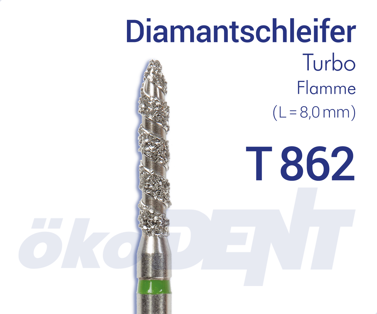 Turbo-Diamant T862 - Flamme – ökoDENT, Diamond Burs