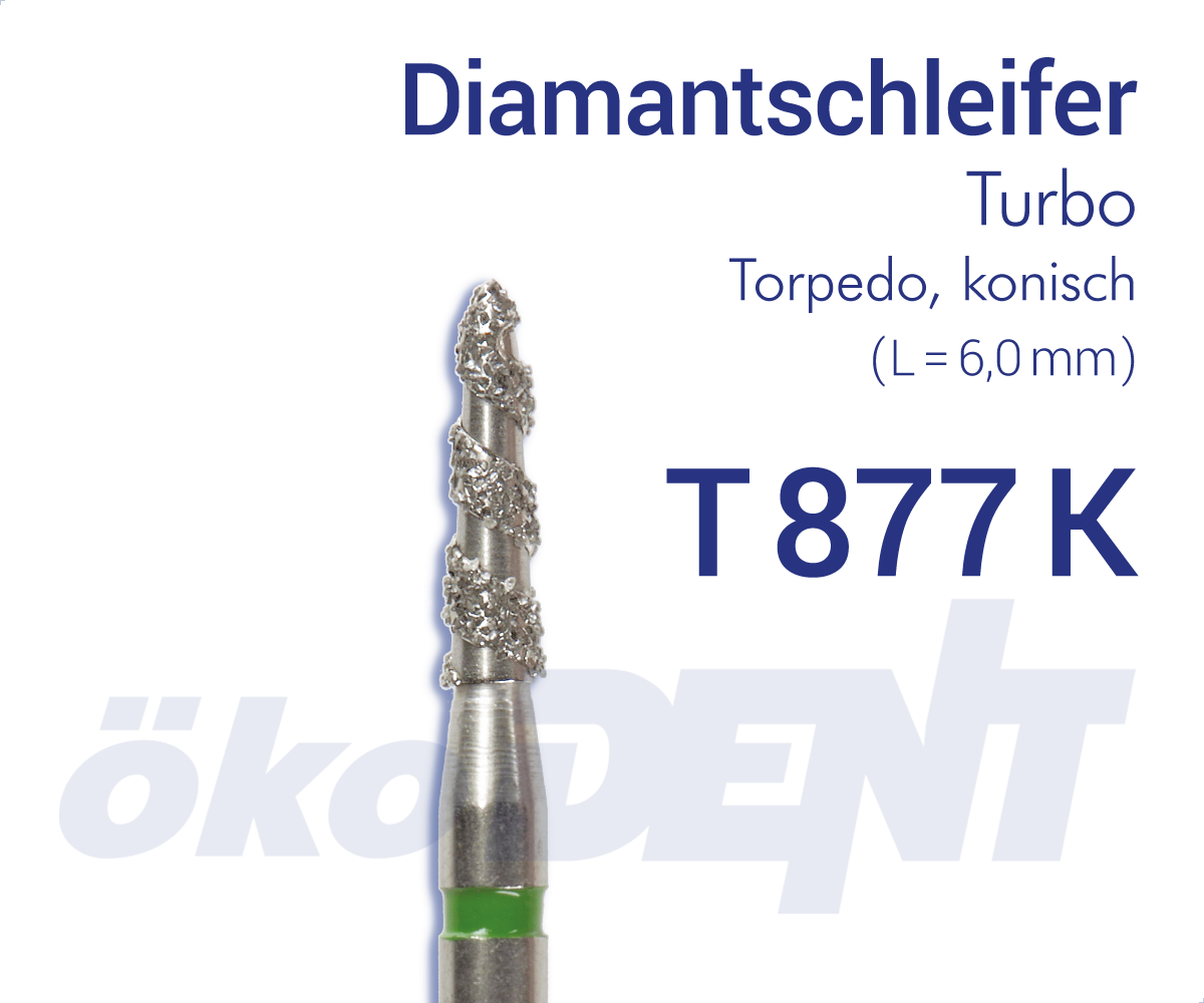 Turbo-Diamant T877K - Torpedo, konisch – ökoDENT, Diamond Burs
