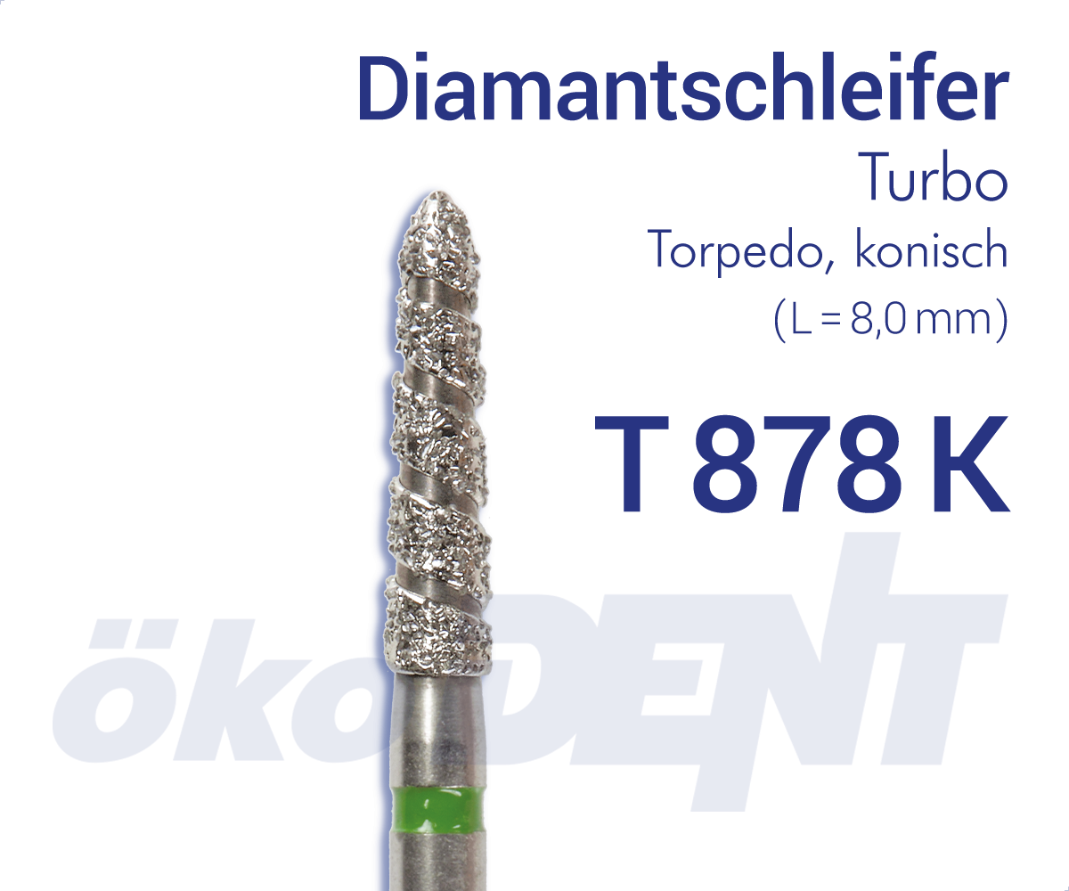 Turbo-Diamant T878K - Torpedo, konisch – ökoDENT, Diamond Burs
