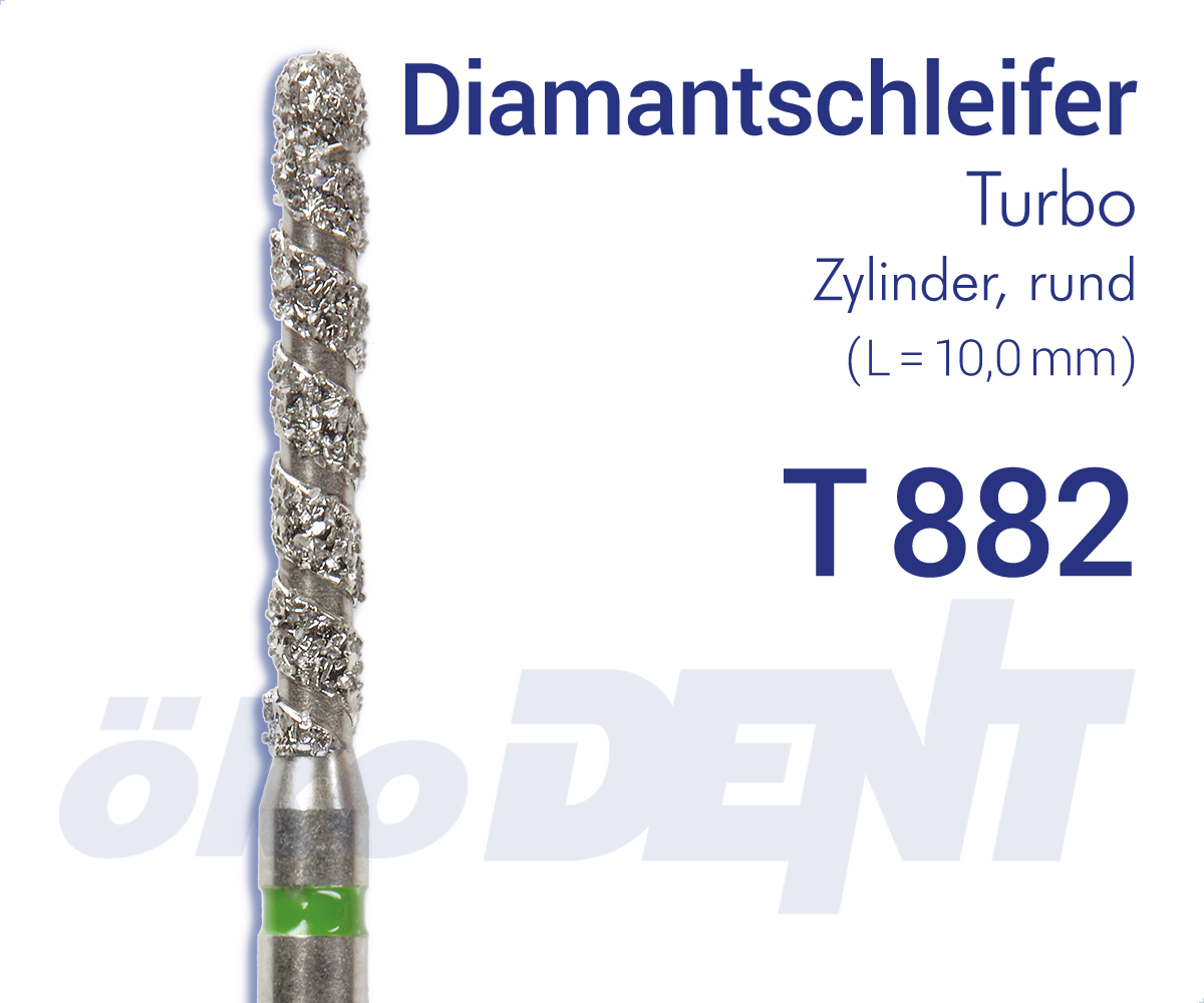 Turbo-Diamant T882 - Zylinder, rund – ökoDENT, Diamond Burs