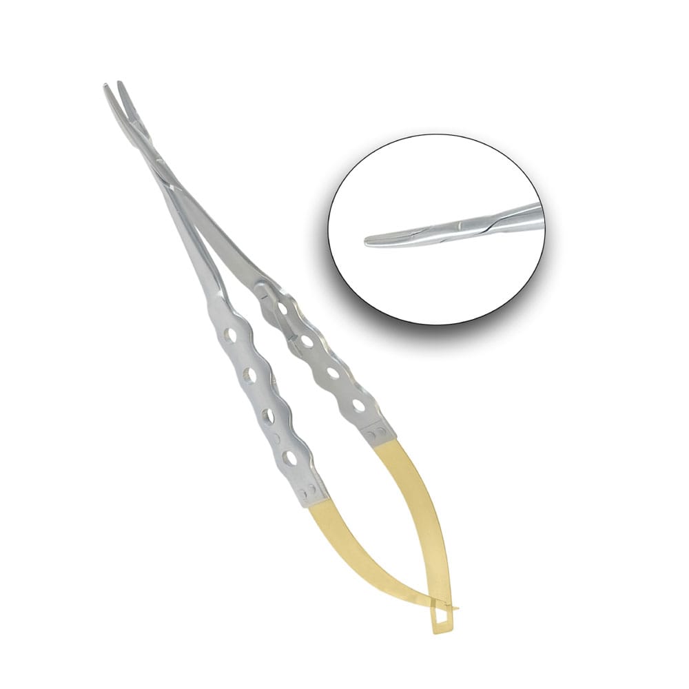 Castro-Viejo Needle Holder Twist Joint, Curved 16cm TC – Precision Dental, Chirurgische Instrumente