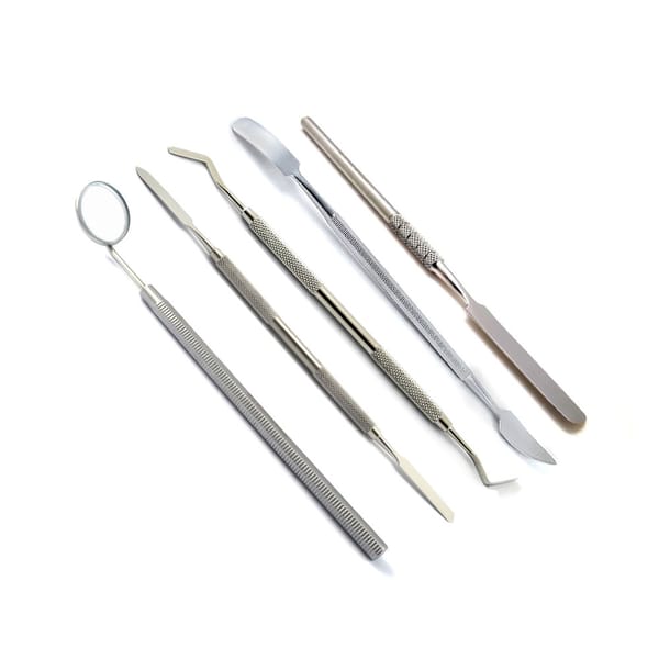 Gamme de spatules à amalgame et ciment Heidman Gritman, miroir buccal avec manche