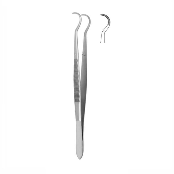 Verbandpinzette 160 mm, runde Spitze