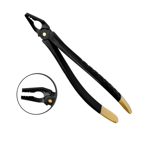 Davier d'extraction atraumatique Deep Grip, prémolaires supérieures – série BLACK &amp; GOLD