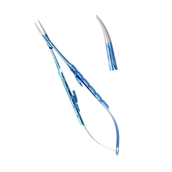 Micro Castrovijo Needle Holder Curved 14cm Titanium