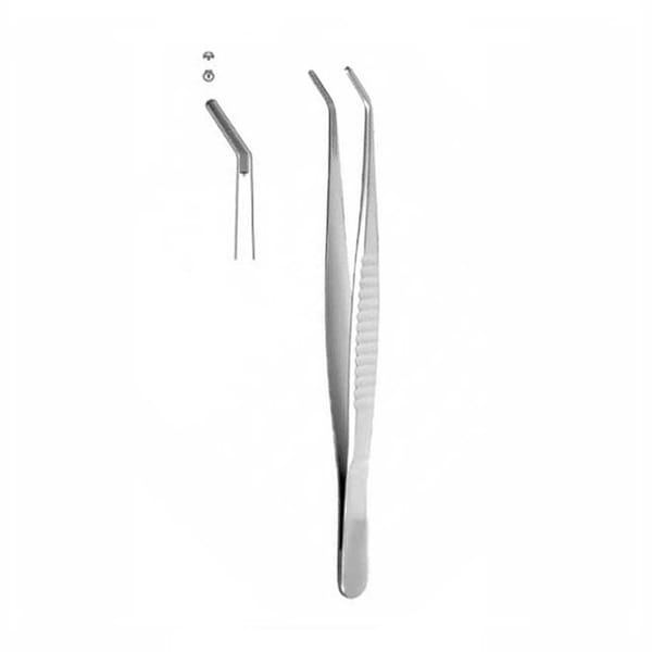 Pince à tissu, DeBakey, courbée, 15 cm