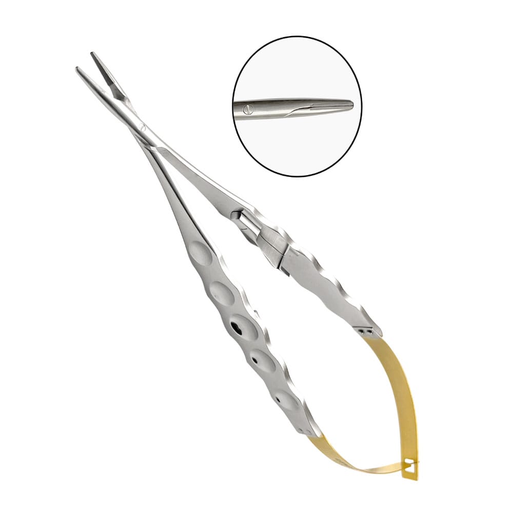 Castroviejo Needle Holder 18cm STR, Wide Handle Grip TC – Precision Dental, Surgical Instruments