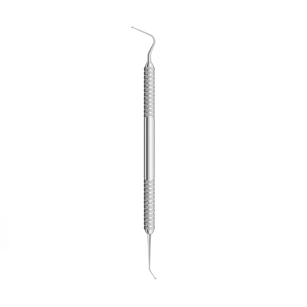 Brunissoir instrument Dical n° 2, boule 0,8 mm, tige coudée longue vers l'arrière, tige coudée courte, manche plein – Precision Dental, Dental Laboratory Instruments