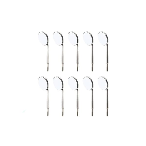 Mundspiegel-Köpfe, Konussockel, Frontfläche Rhodium, 12er-Set