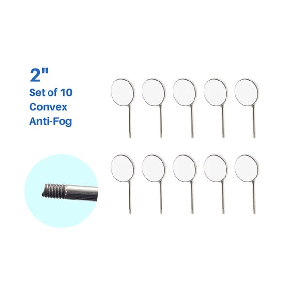 Mundspiegel-Köpfe, Frontfläche Rhodium, 12er-Set