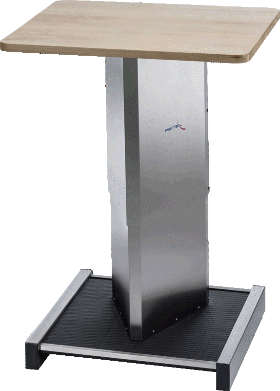 Vario-Hubtisch mit Buchenplatte – REITEL Feinwerktechnik, Laboratory Equipment