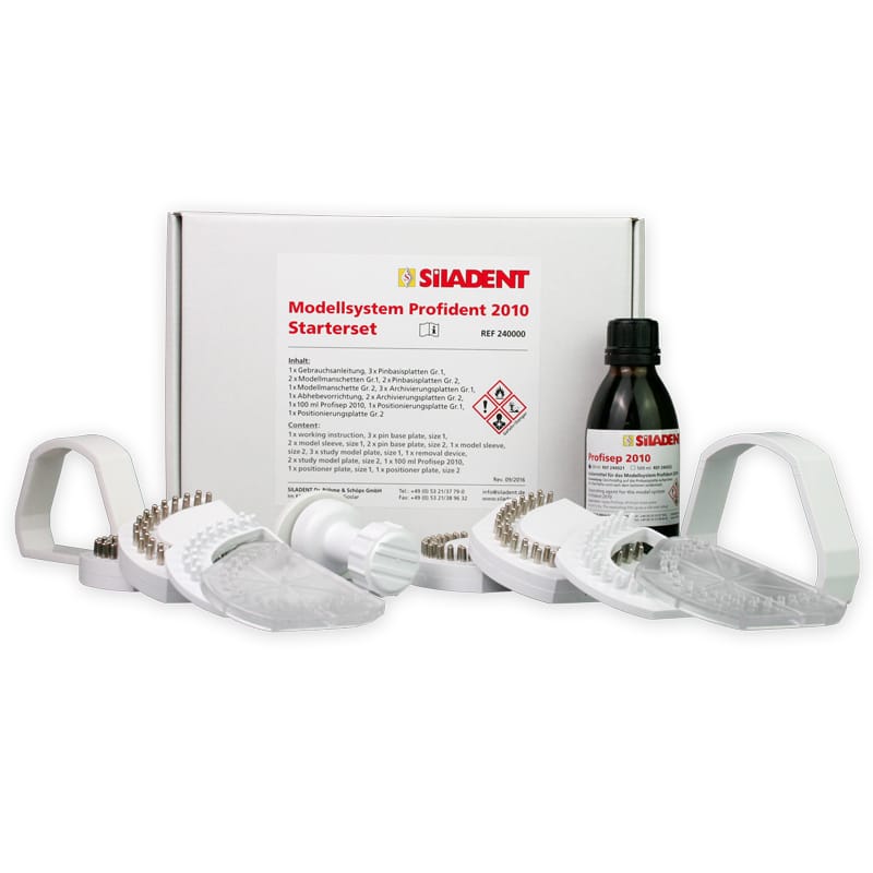 Modellsystem 2000 (Profident 2010) Starterset – SILADENT Dr. Böhme & Schöps, Pins and Model Systems