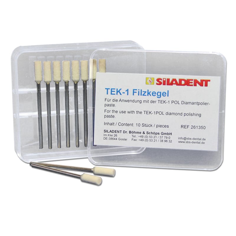 TEK-1 Filzkegel montiert – SILADENT Dr. Böhme & Schöps, Polishing Brushes, Buffs
