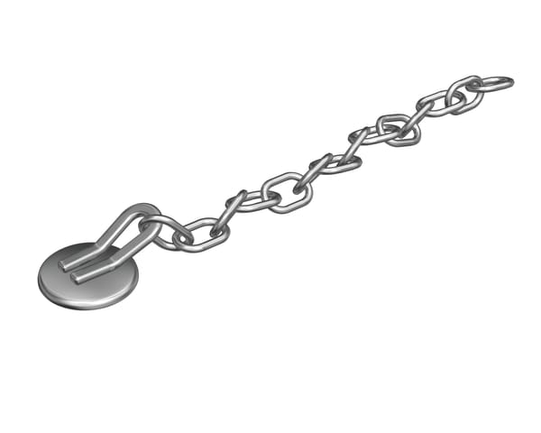 Knöpfchen mit Kette, silber, 1.9 cm lang