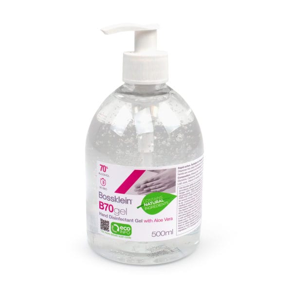 B70gel Hand Disinfectant Gel with Aloe Vera - 500ml Pump Dispenser Bottle
