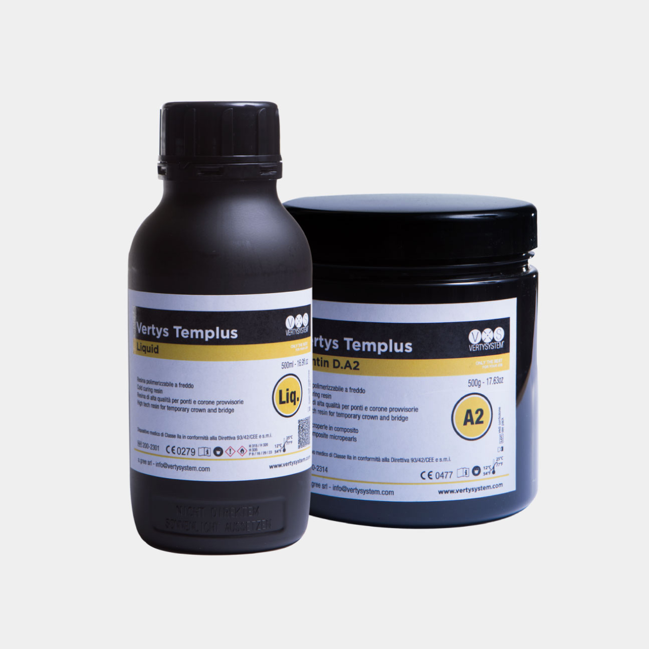 Resine acriliche per provvisori - Vertys Templus – Vertysystem, Temporary Crown & Bridge Materials