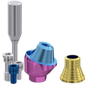 Set 17° angled multi unit abutment D-type with CAD/CAM short sleeve – XGATE DENTAL, Abutments