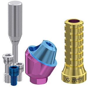 Set 30° angled multi unit abutment D-type with temporary sleeve – XGATE DENTAL, Abutments