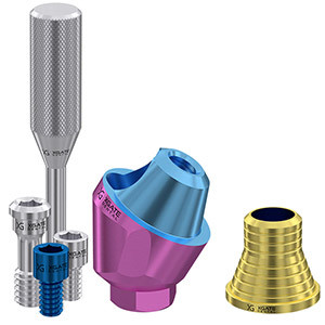 Set 30° angled multi unit abutment D-type with CAD/CAM short sleeve – XGATE DENTAL, Implant Components & Abutments