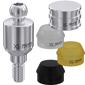 Ball attachment with silicone and metal caps
