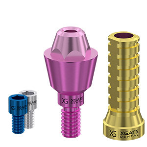 Set straight multi unit abutment D-type with temporary sleeve – XGATE DENTAL, Implant Components & Abutments