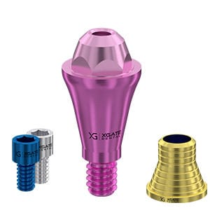 Set straight multi unit abutment D-type Conical Regular with CAD/CAM short sleeve