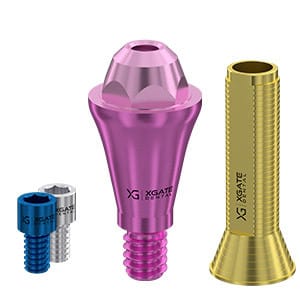 Set straight multi unit abutment D-type Conical Regular with CAD/CAM long sleeve