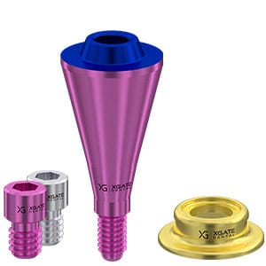 Set straight multi unit abutment V-type Conical Mini with sleeve 1.5 mm