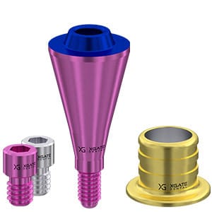 Set straight multi unit abutment V-type Conical Mini with sleeve 3.0 mm
