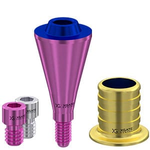Set straight multi unit abutment V-type Conical Mini with sleeve 4.0 mm – XGATE DENTAL, Abutments