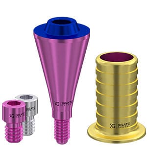 Set straight multi unit abutment V-type Conical Mini with sleeve 6.0 mm – XGATE DENTAL, Abutments