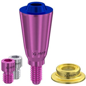 Set straight multi unit abutment V-type Conical Regular with sleeve 1.5 mm – XGATE DENTAL, Abutments