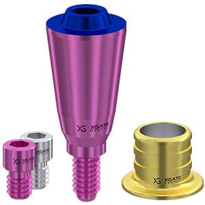 Set straight multi unit abutment V-type Conical Regular with sleeve 3.0 mm