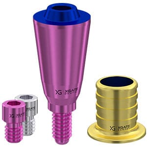 Set straight multi unit abutment V-type Conical Regular with sleeve 4.0 mm – XGATE DENTAL, Abutments