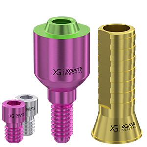 Set straight multi unit abutment V-type with temporary sleeve – XGATE DENTAL, Implant Components & Abutments