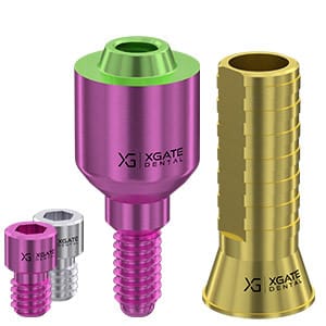 Set straight multi unit abutment V-type with temporary sleeve – XGATE DENTAL, Abutments