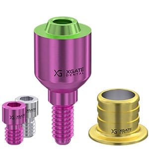 Set straight multi unit abutment V-type with sleeve 3.0 mm – XGATE DENTAL, Abutments