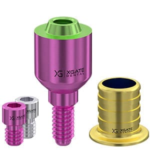 Set straight multi unit abutment V-type with sleeve 4.0 mm