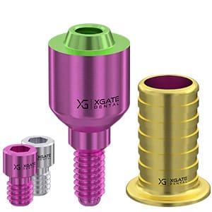 Set straight multi unit abutment V-type with sleeve 6.0 mm – XGATE DENTAL, Abutments