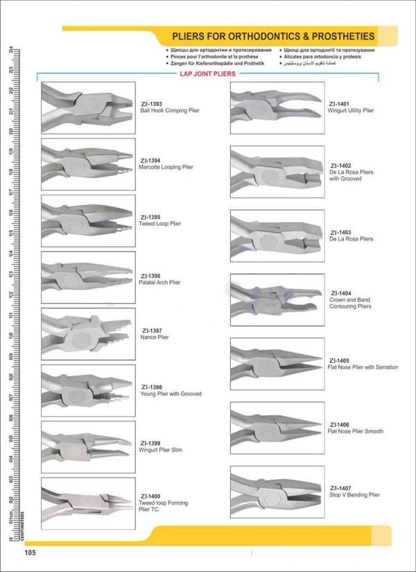 Pliers For Orthodontic Instruments & Prostheties ZI-1393