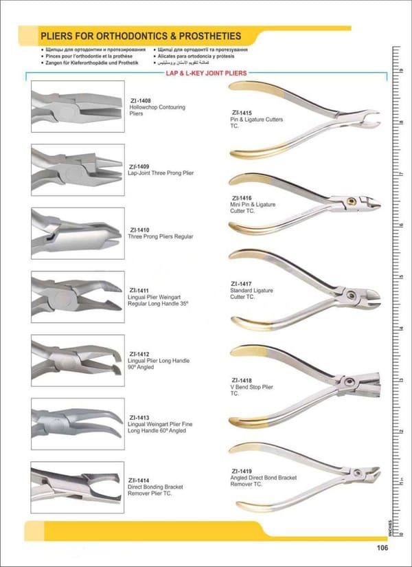 Pliers For Orthodontic Instruments & Prostheties ZI-1408